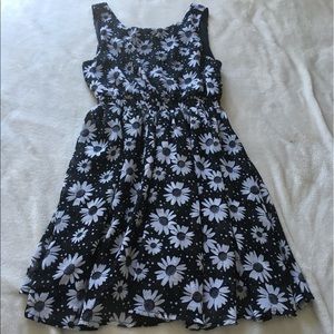 Black and white floral dress